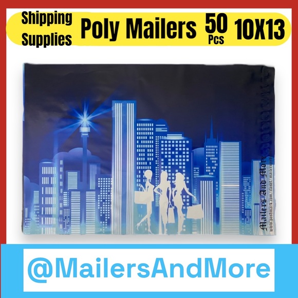 50 10X13 Poly Mailers Posh Girls, Shipping Envelopes PRICE IS FIRM City Lights - Picture 2 of 8